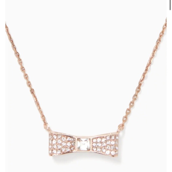 Kate Spade New York Ready Set Bow Pave Pendant Clear/Rose Gold - Picture 1 of 6